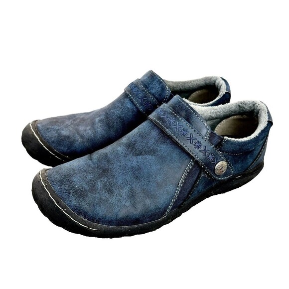 Jambu Moccasin Shoes W 7 Blue Blakely Encore Adjustable Memory Foam Plush Lined - Picture 2 of 14